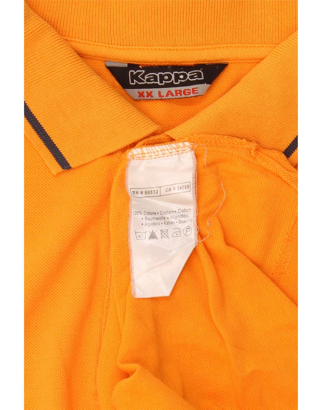 Kappa herre poloshirt 2XL orange bomuld