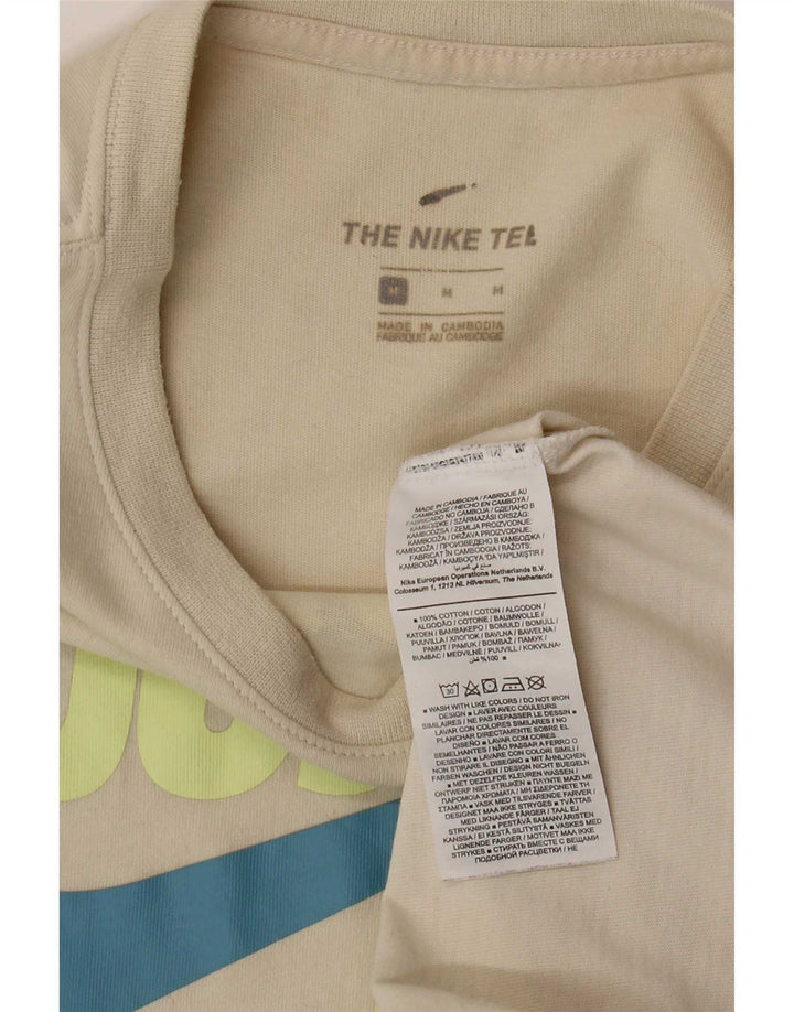 Nike Herre grafisk T-shirt Top Medium Beige Bomuld