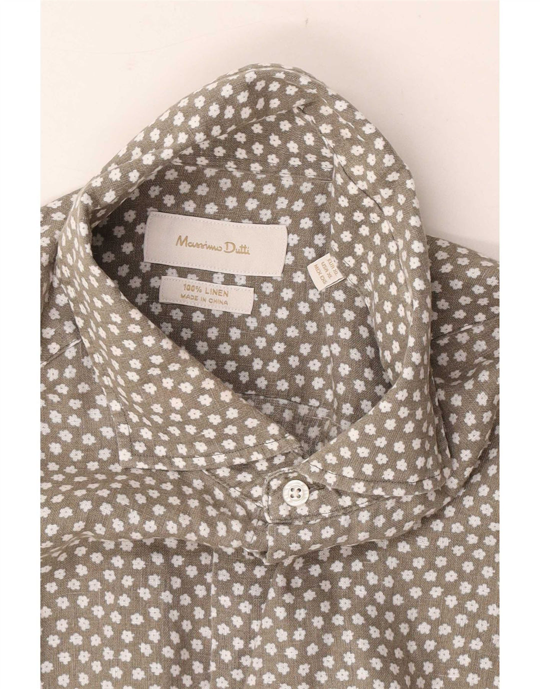 Massimo Dutti Herreskjorte XL Grå blomsterlinned