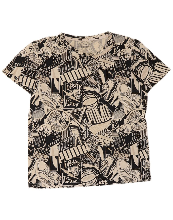 Puma drenge grafisk t-shirt top 13-14 år sort bomuld