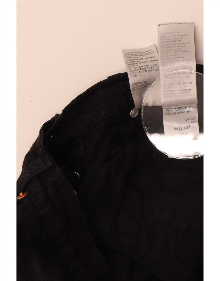 Levi's Dame Ribcage Straight Jeans W29 L27 Sort Bomuld
