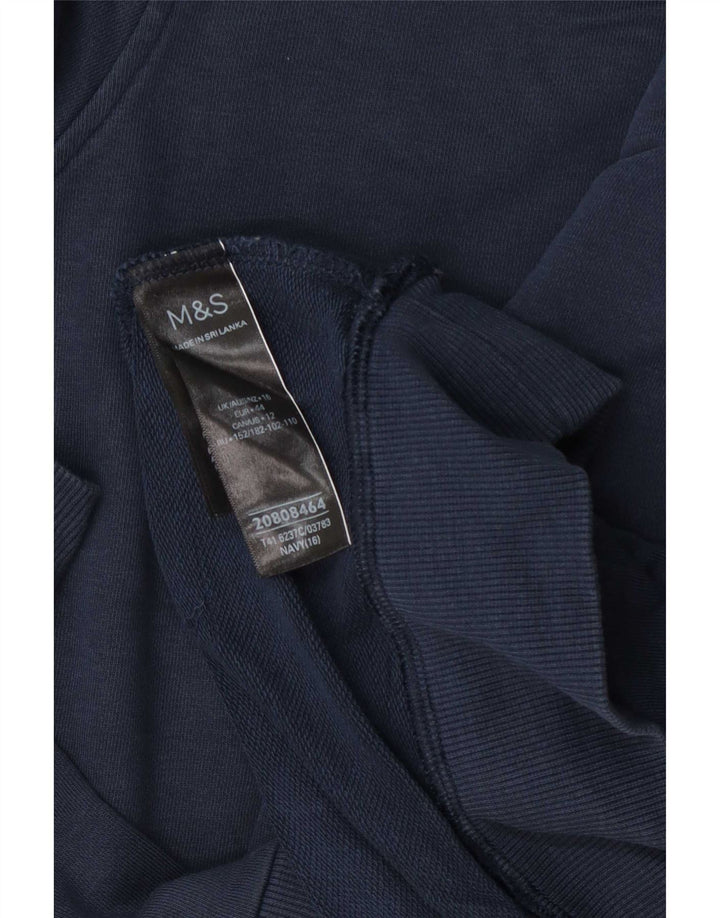 Marks & Spencer Dame Sweatshirt Jumper UK 16 Stor marineblå bomuld