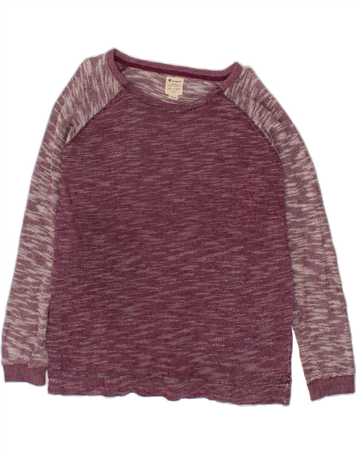 CHAMPION Womens Sweatshirt Jumper UK 18 XL Burgundy Flecked Polyester Vintage Champion and Second-Hand Champion from Messina Hembry 