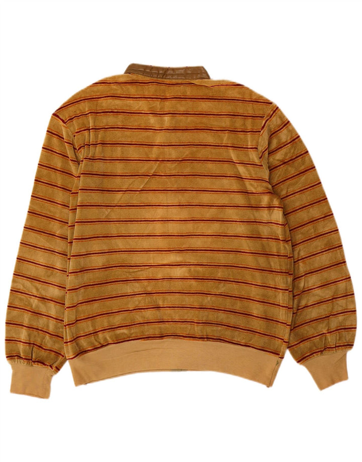 Vintage herre velour træningsdragt topjakke mellem brun stribet