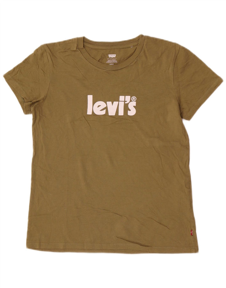 Levi's Herre grafisk T-shirt Top Lille Khaki Bomuld