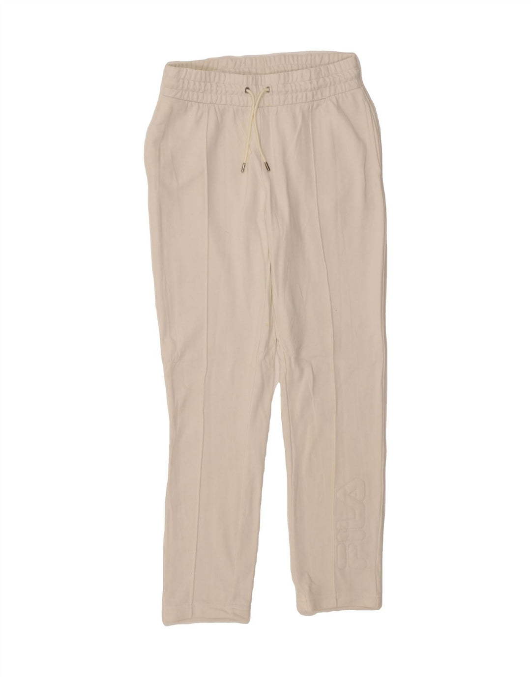 FILA Womens Graphic Tracksuit Trousers UK 10 Small  White Cotton Vintage Fila and Second-Hand Fila from Messina Hembry 