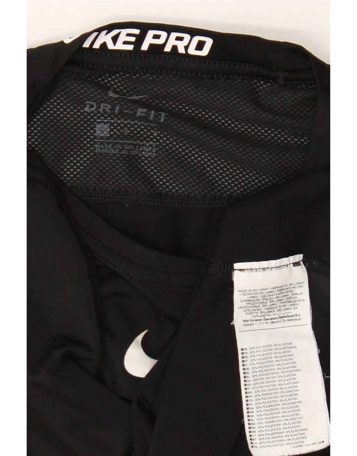 Nike Dame Dri Fit Top Langærmet UK 14 Stor Sort Polyester