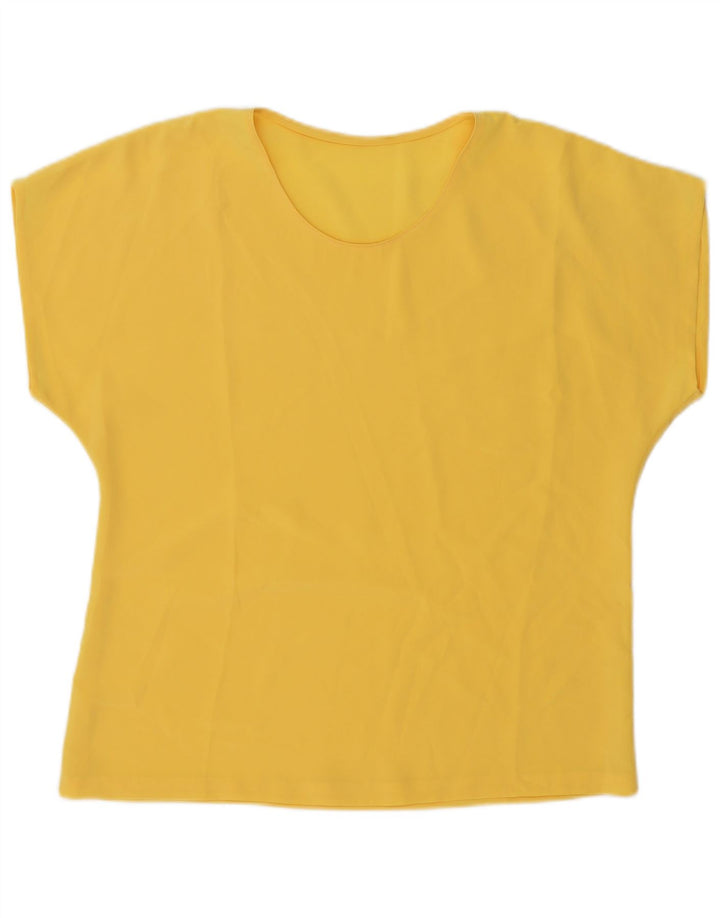 Vintage Dame Bluse Top UK 20 2XL Gul