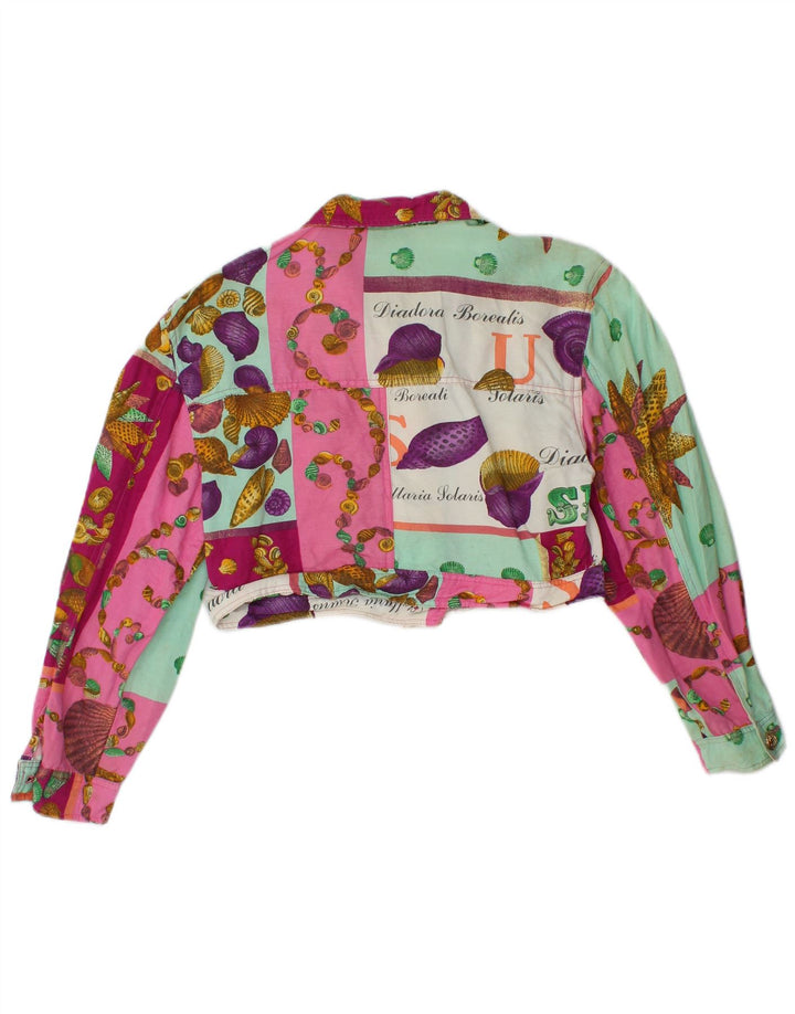 Vintage Kvinders Grafisk Bolero-jakke UK 10 Small Multicolored Viscose