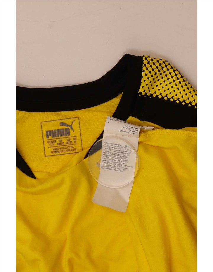 Puma Herre BVB Dortmund Grafisk T-Shirt Top Medium Gul Colourblock