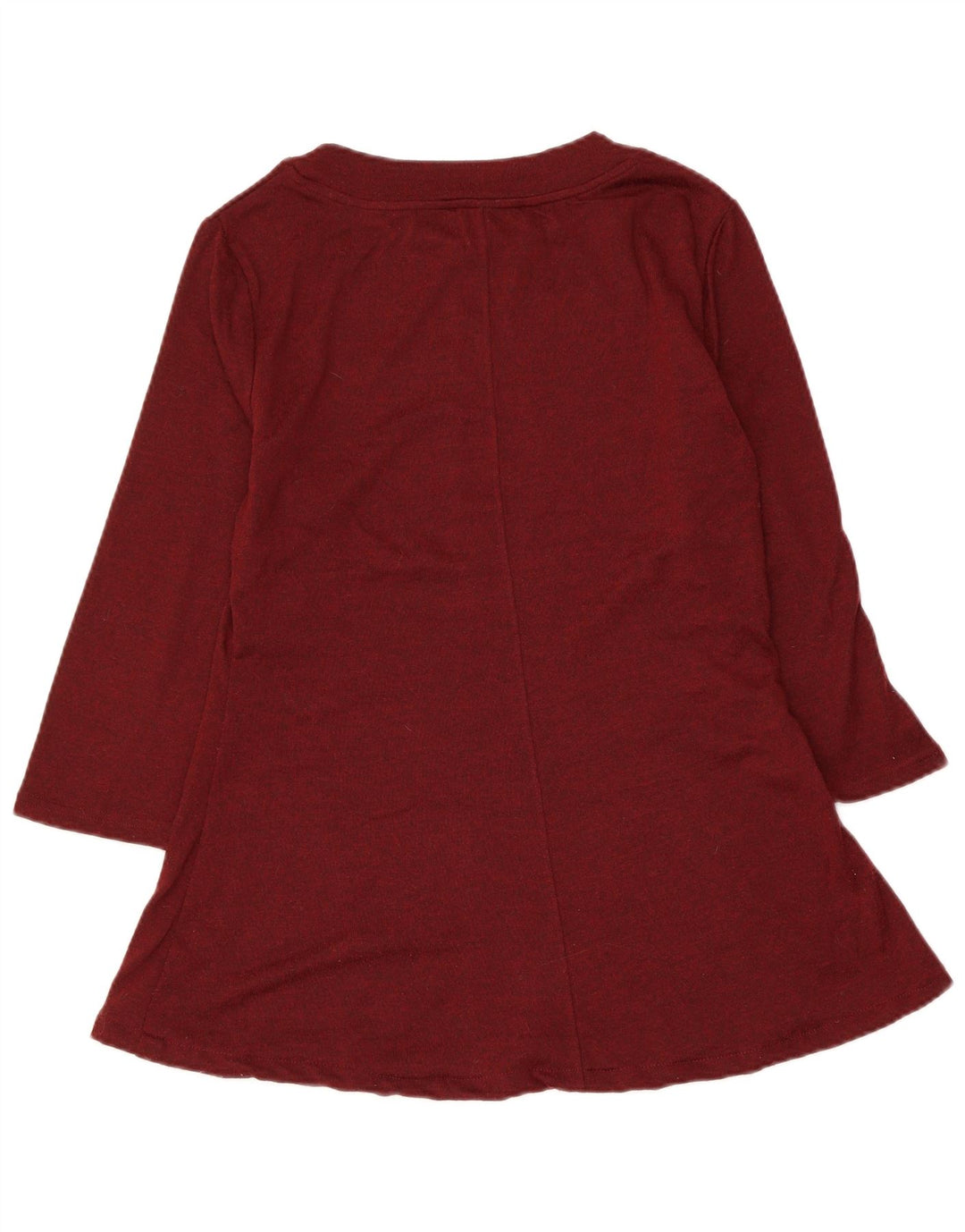 MARKS & SPENCER Dame 3/4-ærmet blusetop UK 12 Medium Burgundy Flecked