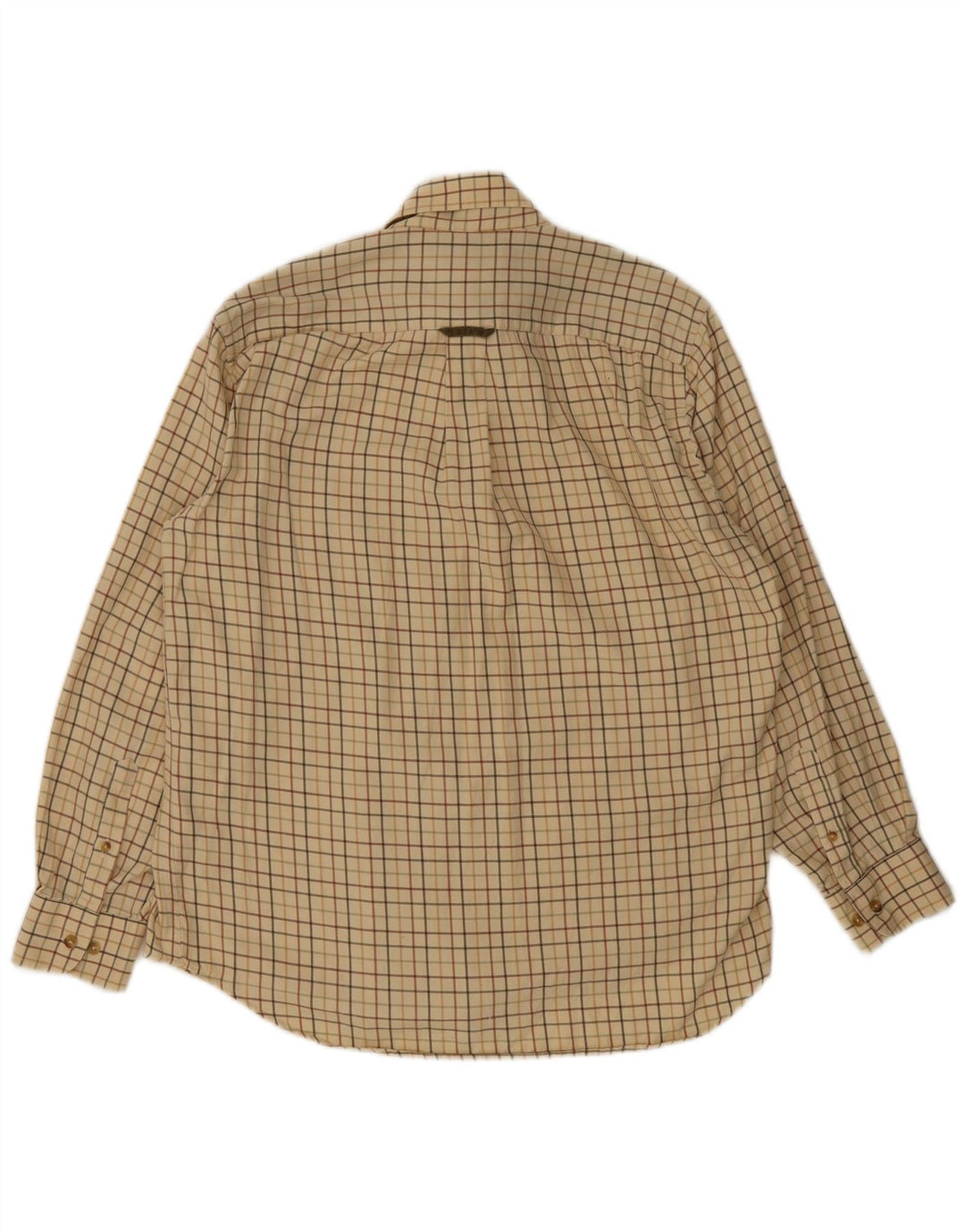 Barbour herre flannelskjorte stor beige ternet bomuld