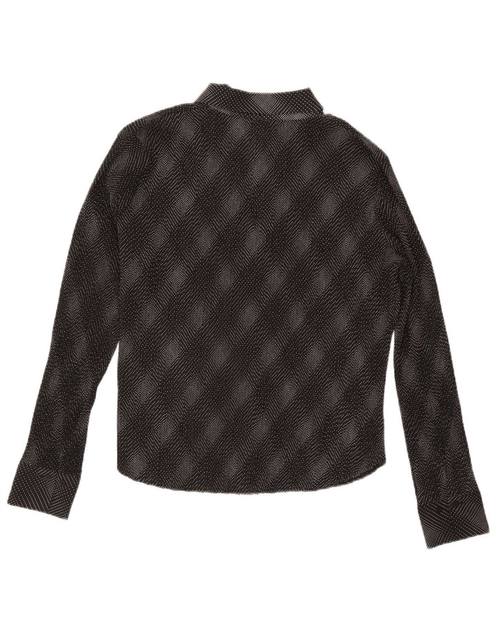 Marks & Spencer skjortebluse til kvinder UK 20 2XL sort ternet polyester