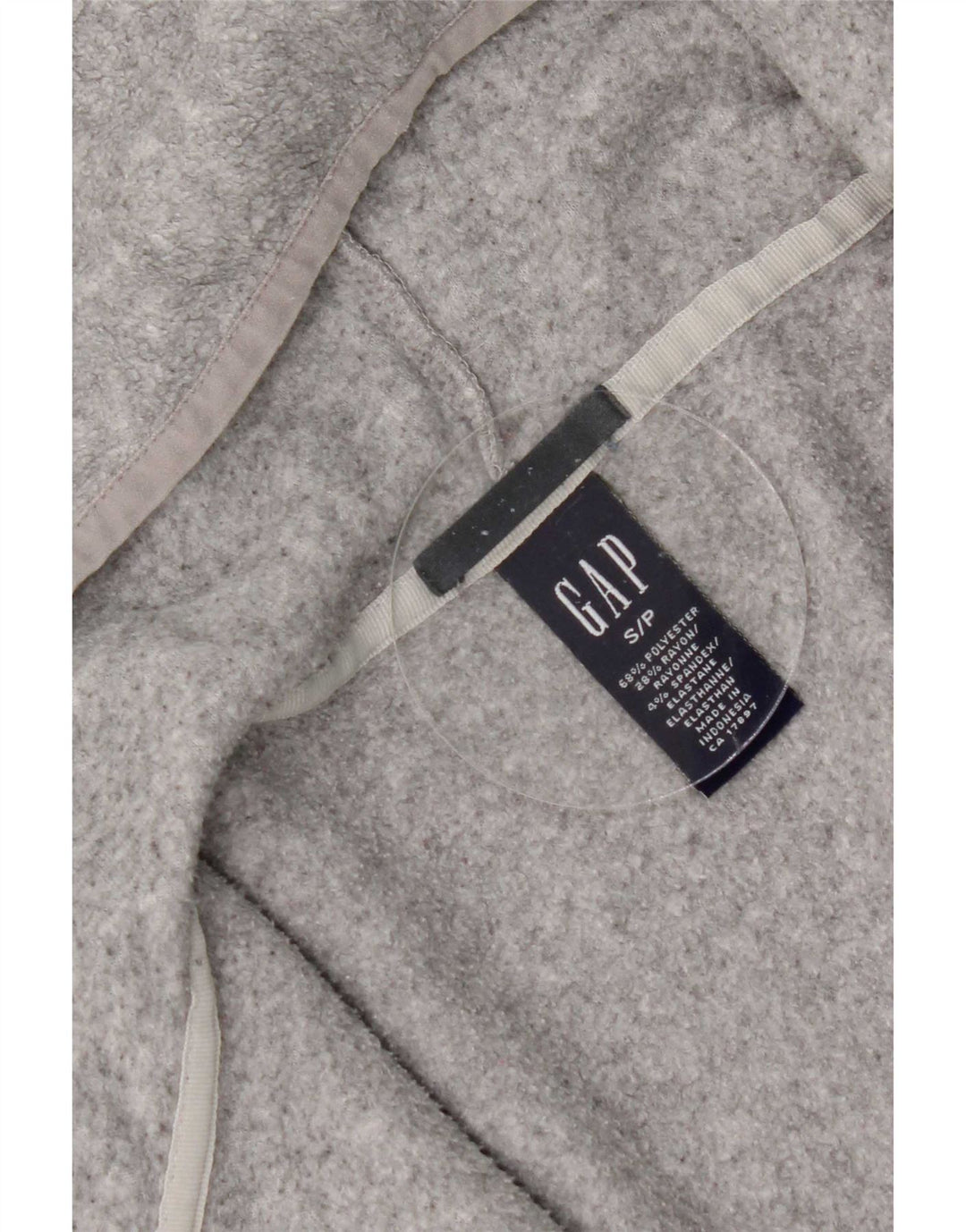 Gap Dame Hætte Oversized Fleecejakke UK 10 Lille Grå Polyester
