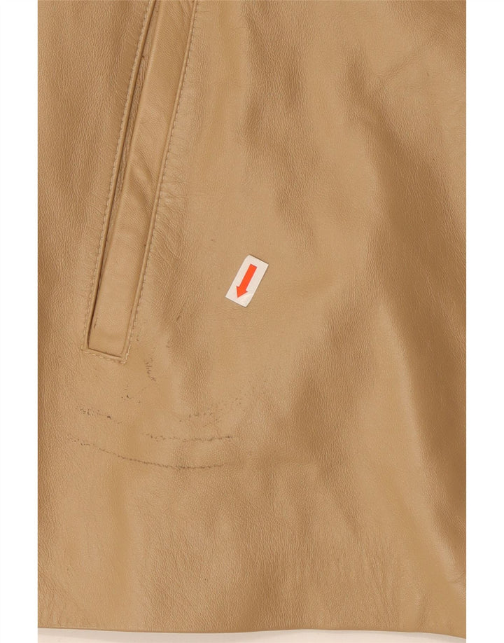 Vintage læderjakke til kvinder UK 16 Large Beige