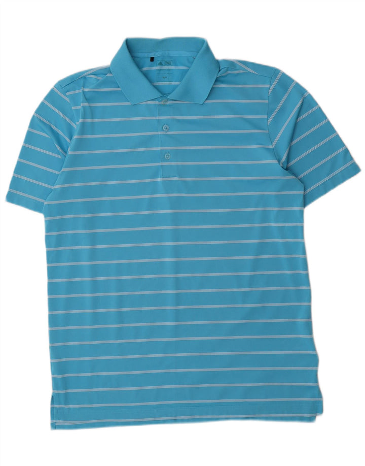 Adidas Poloskjorte til mænd mellemblå stribet polyester