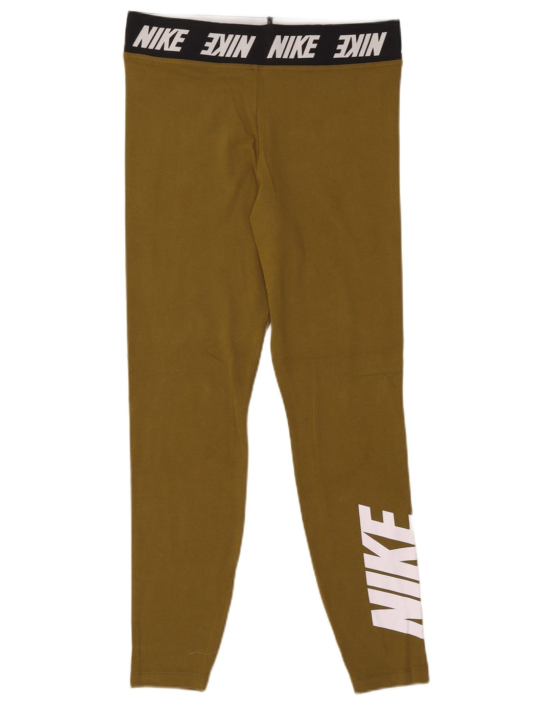 Nike Dame Grafiske Leggings UK 14 Stor Khaki Bomuld