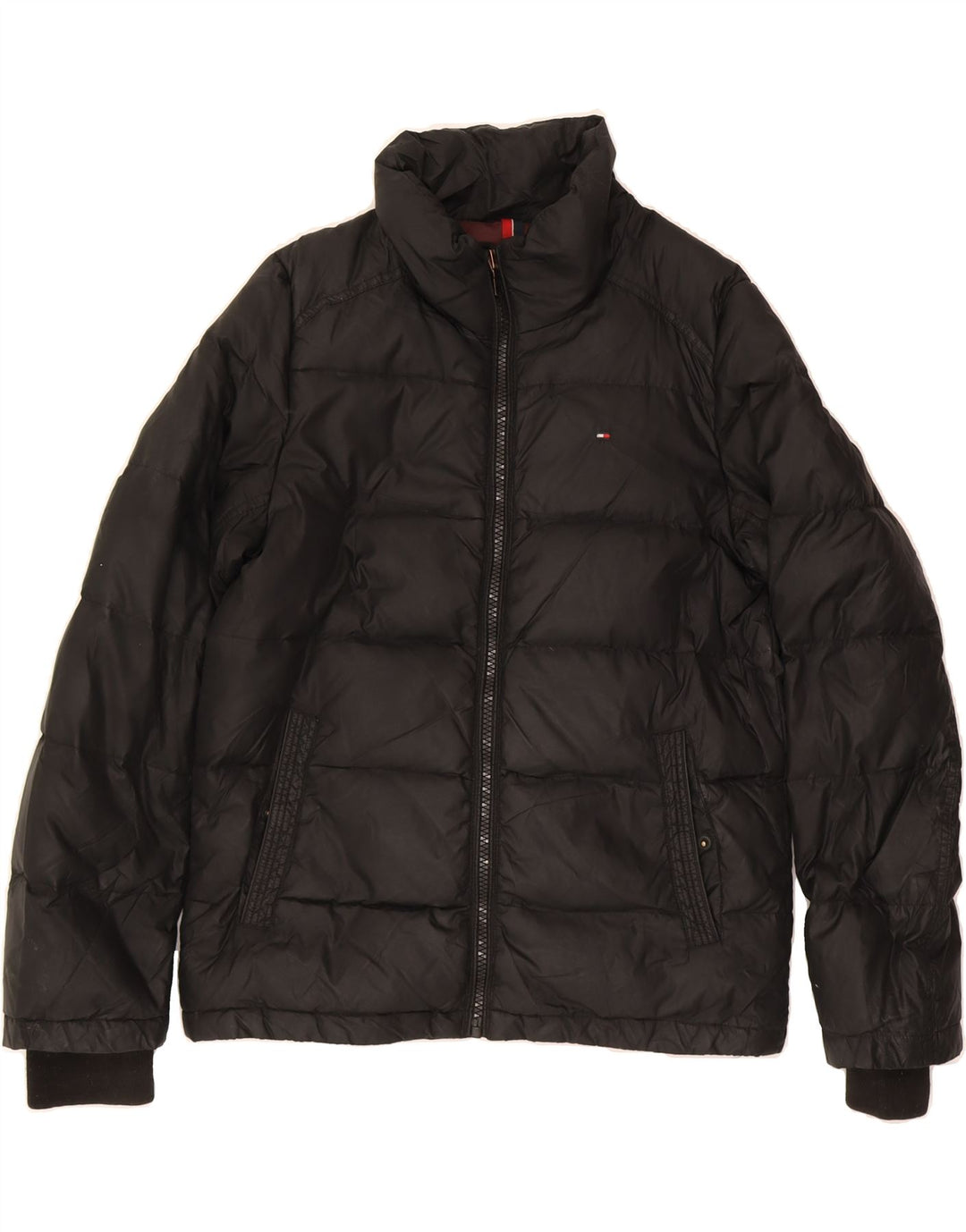 TOMMY HILFIGER Mens Padded Jacket UK 36 Small Black Nylon Vintage Tommy Hilfiger and Second-Hand Tommy Hilfiger from Messina Hembry 