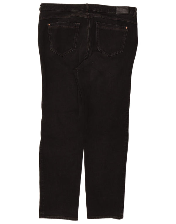 Marks & Spencer Dame Magic Straight Jeans UK 18 XL W36 L28 Sort Bomuld