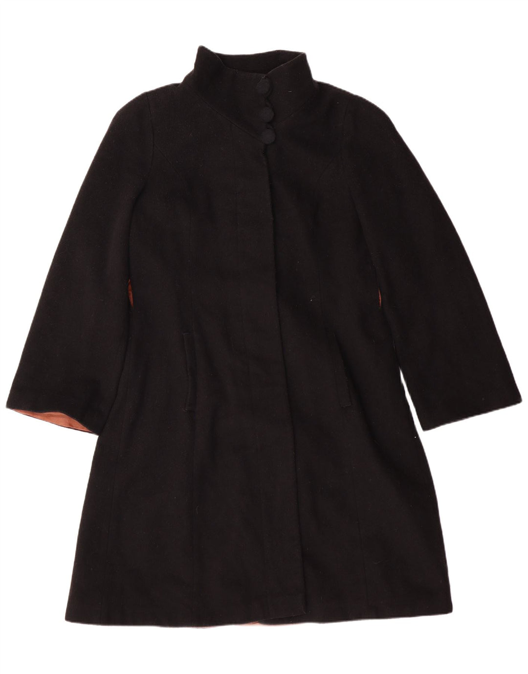 LAURA ASHLEY Dameoverfrakke UK 12 Medium Sort Uld