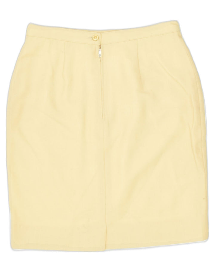 VINTAGE Womens Straight Skirt IT 44 Medium W28 Yellow Wool | Vintage | Thrift | Second-Hand | Used Clothing | Messina Hembry 