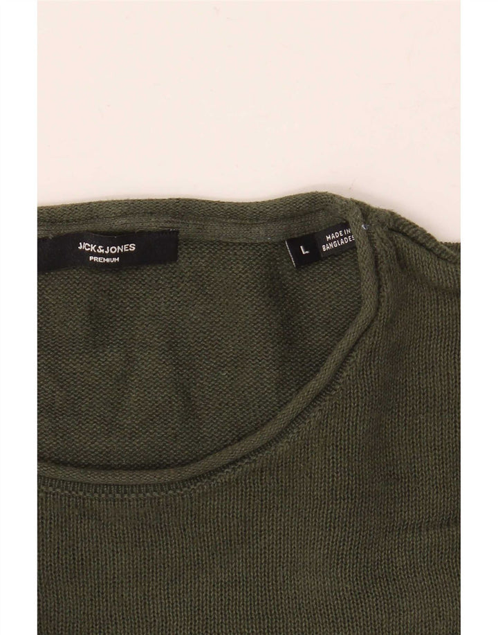 Jack & Jones herre sweater med rund hals, stor grøn