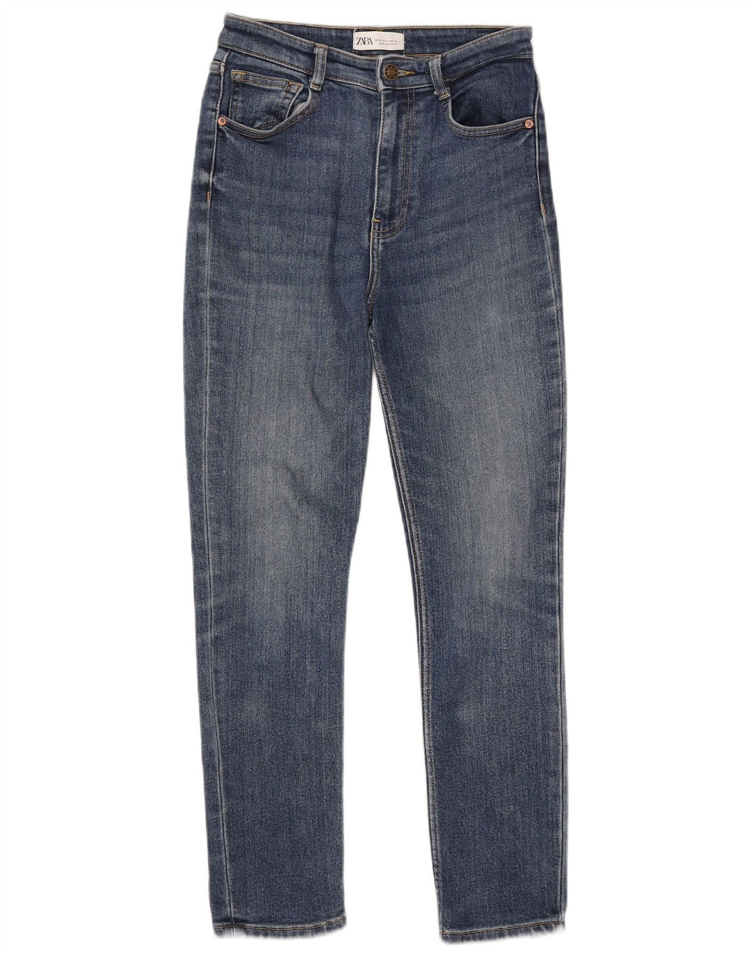 ZARA Dame Slim Jeans EU 36 XS W26 L27 Blå