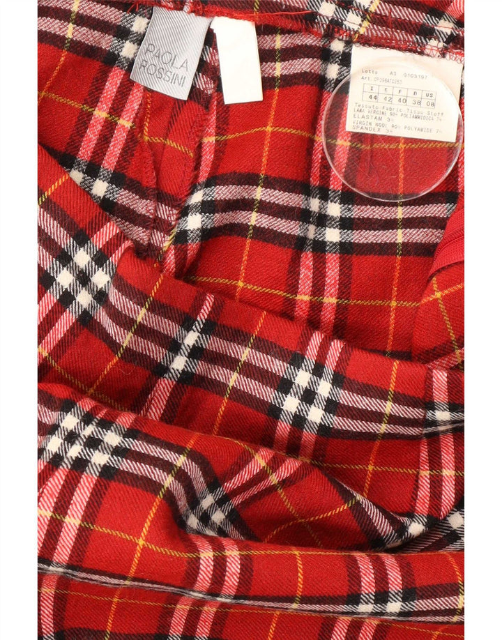 Paola Rossini Dame Casual Bukser IT 44 Medium W30 L31 Rød ternet