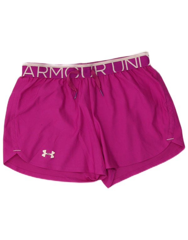 Under Armour Dame Heat Gear Graphic Sports Shorts UK 10 Small Pink