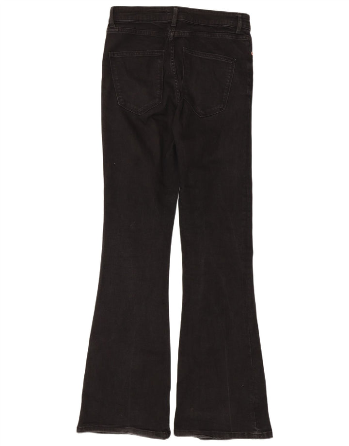 Zara Dame Flared Jeans EU 40 Medium W30 L33 Sort Bomuld