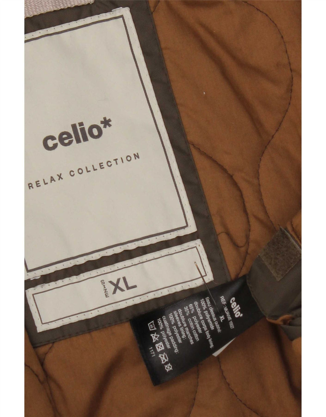 Celio Herre Military Bomber Jacket UK 42 XL Khaki Nylon