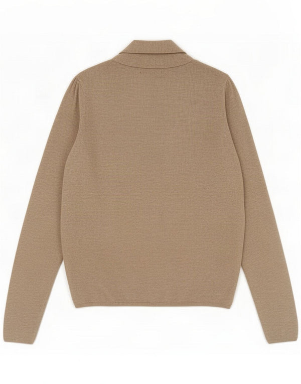 Zara Womens Front Tie V-Neck Jumper Sweater UK 12 Medium Beige