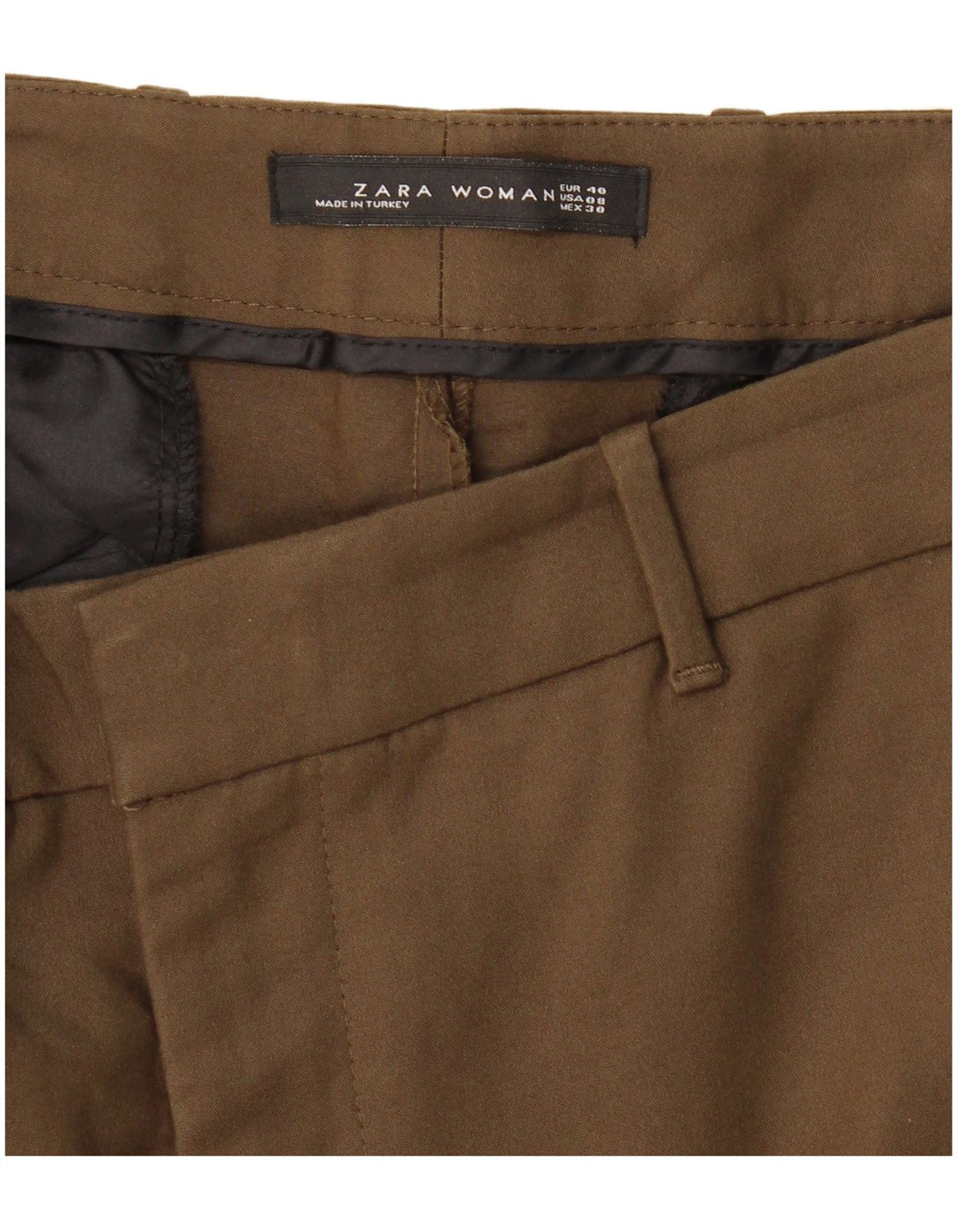 Zara Dame Slim Chino Bukser EU 40 Medium W30 L28 Khaki
