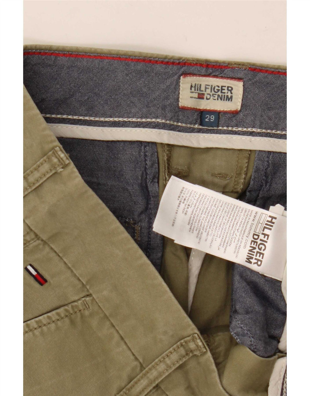 Tommy Hilfiger Chino Shorts til kvinder W29 Medium Khaki Bomuld