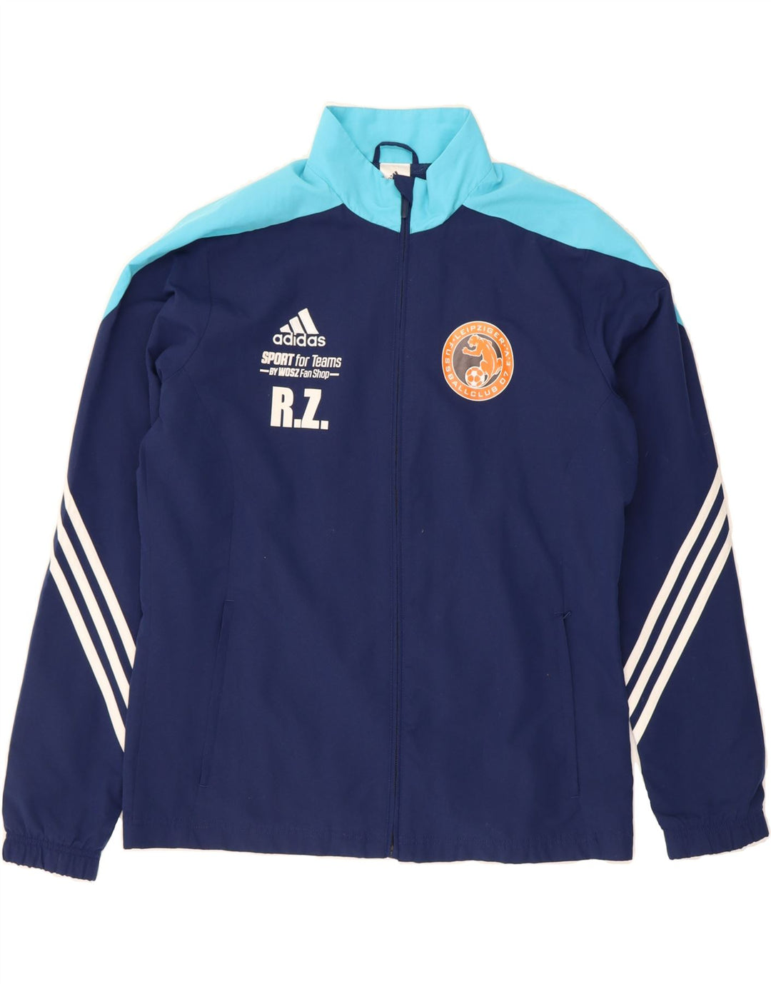 ADIDAS Mens LB Leipzig Tracksuit Top Jacket Large Navy Blue Colourblock Vintage Adidas and Second-Hand Adidas from Messina Hembry 