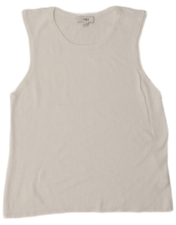 Marks & Spencer Damevest Top UK 22 3XL Hvid Viscose