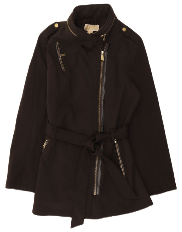 Michael Kors Dame Hætte Military Windbreaker Jacket UK 14 Large Black