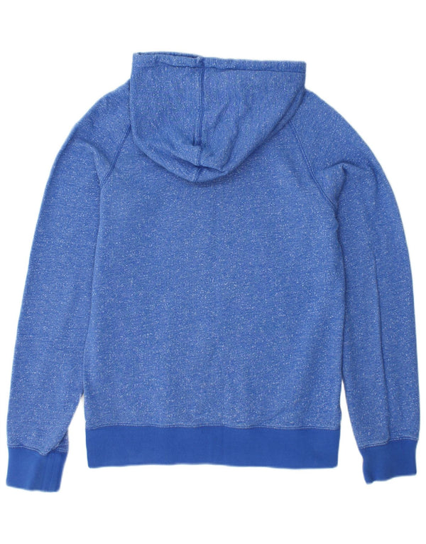 NIKE grafisk hættetrøjetrøje til kvinder UK 10 Lille blå flækket bomuld