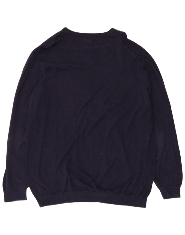 L.L.Bean Herre høj V-hals sweater XL marineblå bomuld