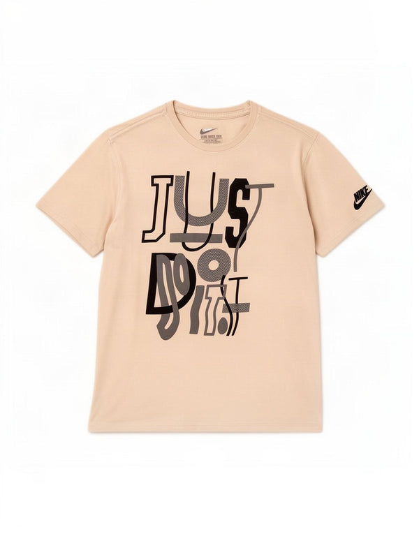 Nike Herre Athletic Cut Grafisk T-Shirt Top Medium Grey Bomuld