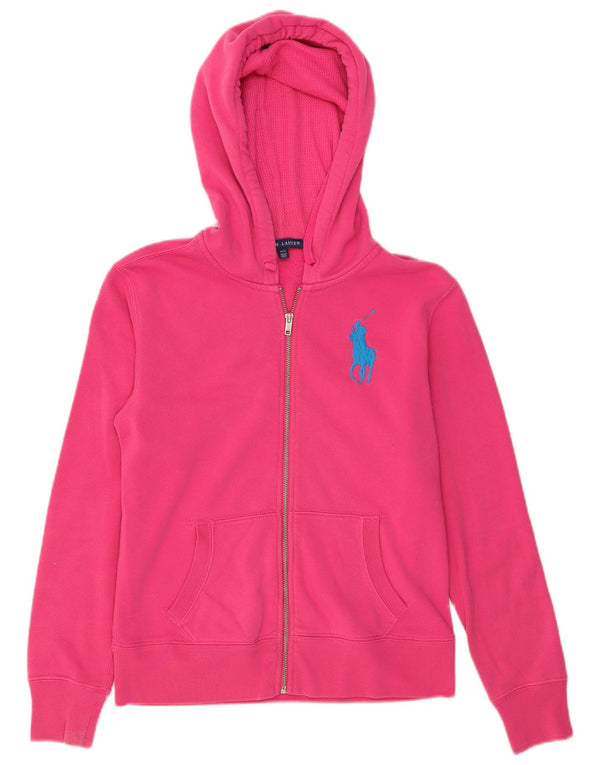 Ralph Lauren Dame Hættetrøje Sweater UK 14 Medium Pink Bomuld
