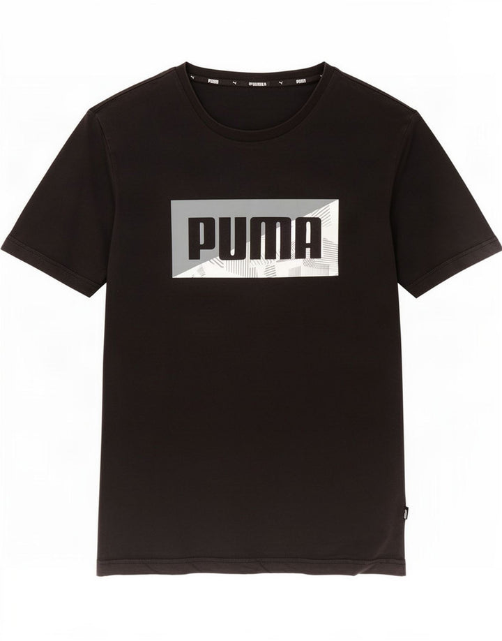 Puma Herre Grafisk T-Shirt Top Medium Sort Bomuld