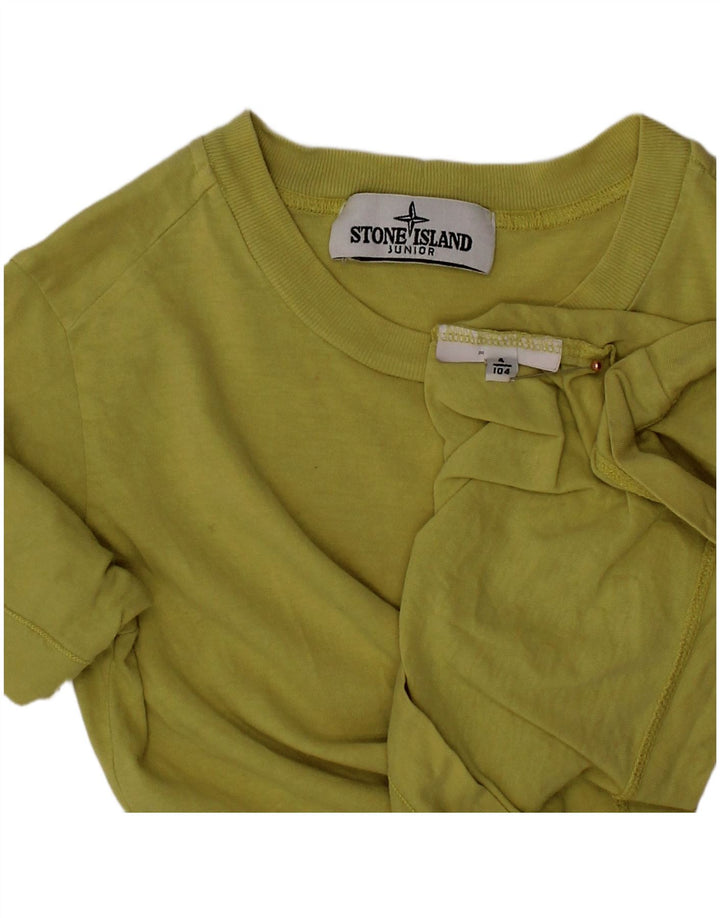 STONE ISLAND Drenge T-Shirt Top 3-4 År Grøn