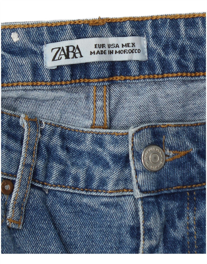 Zara Dame Distressed Slim Jeans W33 L28 Blå