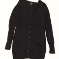 MOSSIMO Womens Longline Cardigan Sweater UK 12 Medium Black Nylon Vintage Mossimo and Second-Hand Mossimo from Messina Hembry 