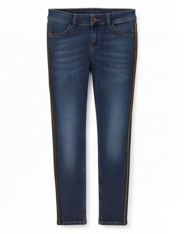Zara Dame Skinny Jeans med lav talje EU 40 Medium W30 L26 Blå Stribet