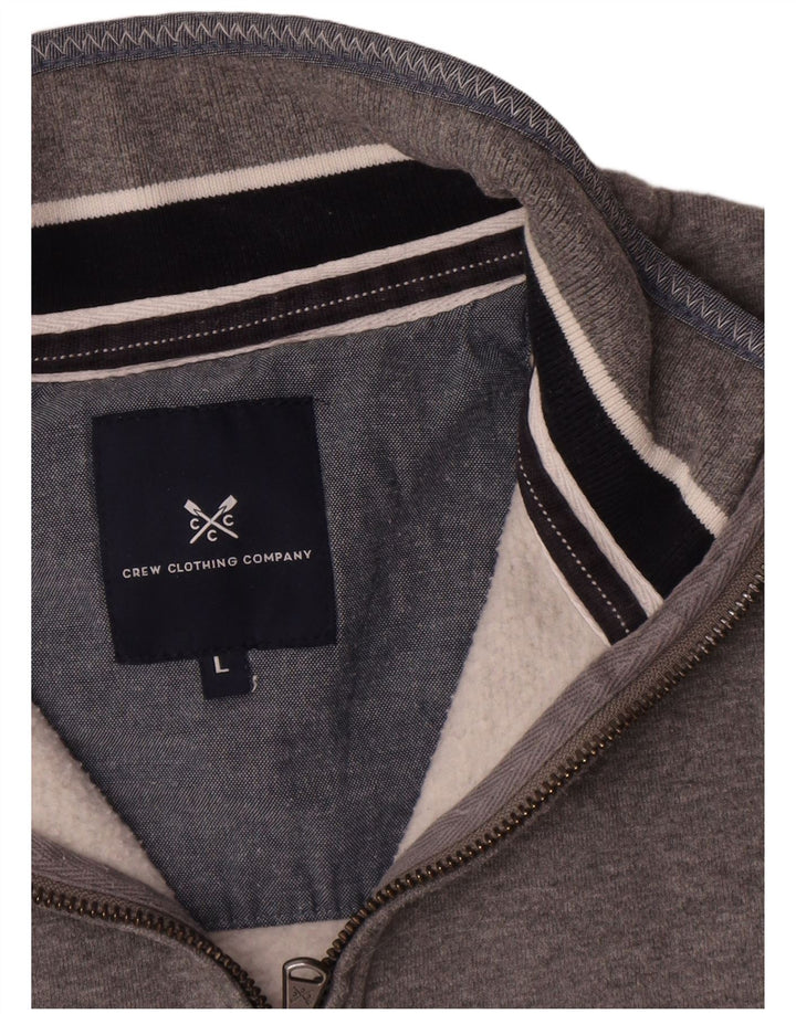 Besætningstøj Herre Zip Neck Sweatshirt Jumper Stor Grå Bomuld