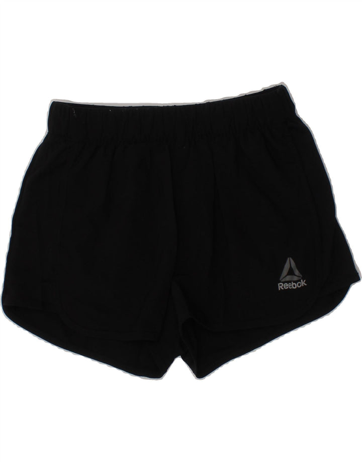 REEBOK Girls Sport Shorts 7-8 Years Black Polyester Vintage Reebok and Second-Hand Reebok from Messina Hembry 