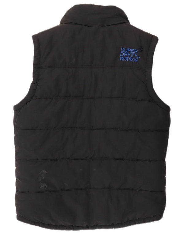 Superdry Herre Sherpa Polstret Gilet UK 40 Large Black Bomuld