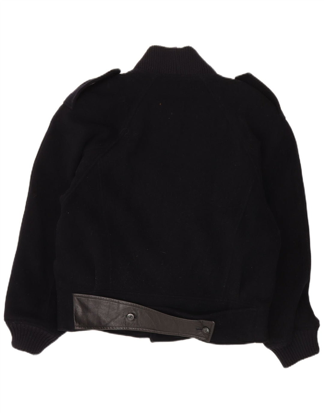 Vintage Herre Military Bomber Jacket IT 48 Medium Navy Blue Virgin Wool